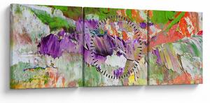 Obraz abstrakcji - malarstwo (z zegarem) (90x30 cm)