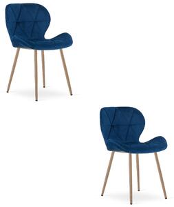 Styl I Elegancja Krzesło Mango - Aksamit Granat / Nogi Dąb X 2