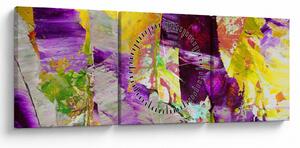 Obraz abstrakcji - malarstwo (z zegarem) (90x30 cm)