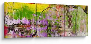 Obraz abstrakcji - malarstwo (z zegarem) (90x30 cm)