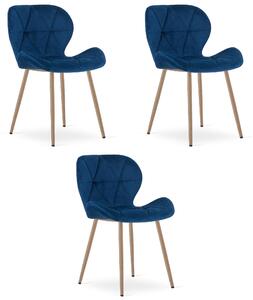 Styl I Elegancja Krzesło Mango - Aksamit Granat / Nogi Dąb X 3