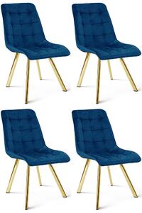 Styl I Elegancja Krzesło Cieza - Aksamit Granat / Nogi Złote X 4