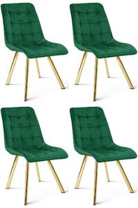 Styl I Elegancja Krzesło Cieza - Aksamit Zieleń / Nogi Złote X 4