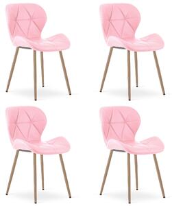 Styl I Elegancja Krzesło Mango - Róż / Nogi Dąb X 4