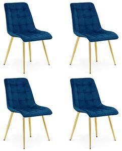 Styl I Elegancja Krzesło Split - Aksamit Granat / Nogi Złote X 4
