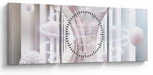 Obraz - Delikatny wir (z zegarem) (90x30 cm)