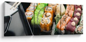 Obraz - Sushi (z zegarem) (90x30 cm)