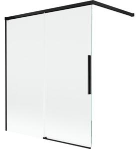 Mexen Rox parawan nawannowy 2-skrzydłowy rozsuwany 140 x 150 cm, transparent, czarny - 8C9-140-003-70-00