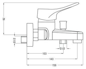 Bateria wannowa natynkowa DEANTE Neo Vero BOW010M Chrom