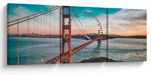 Obraz - Golden Gate, San Francisco (z zegarem) (90x30 cm)