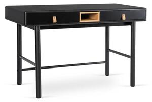 Biurko Loft z Szufladami Czarne Drewniane Skandynawskie 120 ATLAS