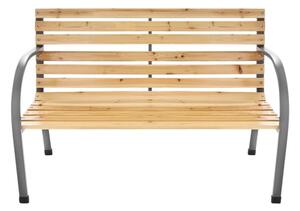 Ławka ogrodowa drewniana 120 cm z oparciem BAUERKRAFT kolor beżowy