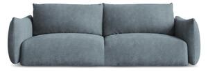 Niebieska rozkładana sofa z tkaniny szenilowej 230 cm Leila – Makamii