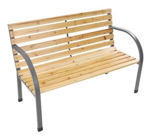 Ławka ogrodowa drewniana 120 cm z oparciem BAUERKRAFT kolor beżowy