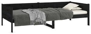 Czarne łóżko dzienne z litego drewna 90x200 - Barry