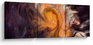 Abstrakcyjny obraz - kosmos (z zegarem) (90x30 cm)