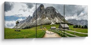 Obraz - W austriackich górach (z zegarem) (90x30 cm)