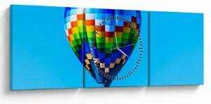 Obraz - Balon na gorące powietrze (z zegarem) (90x30 cm)