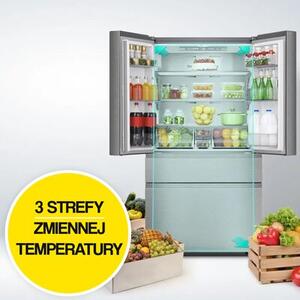 Lodówka HISENSE RF749N4SGIE MD Side by Side No Frost 178.5cm Srebrna Wi-Fi ConnectLife My Fresh Choice Metal Cooling