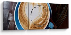 Obraz - Latte Art (z zegarem) (90x30 cm)