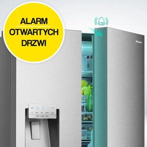 Lodówka HISENSE RF749N4SGIE MD Side by Side No Frost 178.5cm Srebrna Wi-Fi ConnectLife My Fresh Choice Metal Cooling