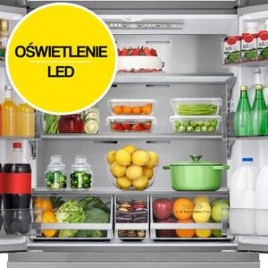 Lodówka HISENSE RF749N4SGIE MD Side by Side No Frost 178.5cm Srebrna Wi-Fi ConnectLife My Fresh Choice Metal Cooling