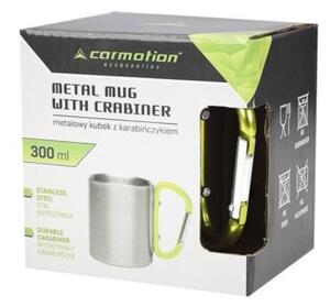 Kubek stalowy 300 ml z karabinkiemw uchwycie