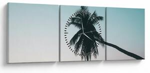 Obraz - Palma na Bali (z zegarem) (90x30 cm)