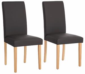 Stylowe, proste krzesła tapicerowane ekoskórą - 2 sztuki