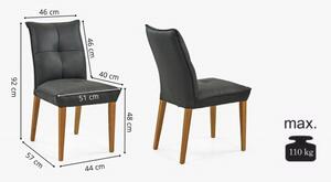 Zestaw wygodnych krzeseł i stołu 140 x 80 cm z litego dębu