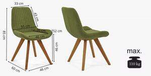 Dizajnowe krzesło Bratislava, zielona tapicerka