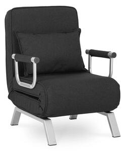 Fotel RozkÅadany Do Spania LeÅ¼ak ÅÃ³Å¼ko Sofa Jednoosobowa Czarny Bart