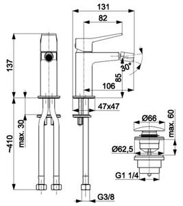 Bateria bidetowa KFA ARMATURA Malaga 4527-015-81 Czarny