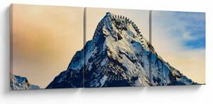 Obraz ośnieżonych gór, Nepal (z zegarem) (90x30 cm)