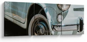 Obraz - Fiat retro samochód (z zegarem) (90x30 cm)
