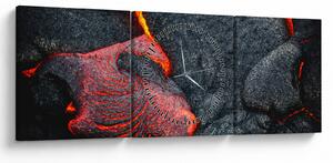 Obraz - Lawa (z zegarem) (90x30 cm)