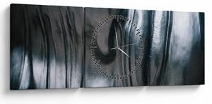 Obraz - Twarz ze stali (z zegarem) (90x30 cm)