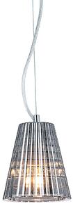 Lampa wisząca mała ze srebrnym kloszem nad stolik