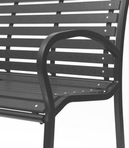 Ławka ogrodowa 126 cm z oparciem premium parkowa metalowa taras balkon