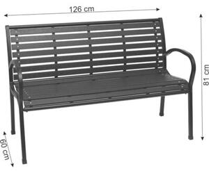Ławka ogrodowa 126 cm z oparciem premium parkowa metalowa taras balkon
