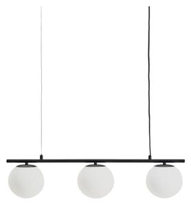 Biała/czarna metalowa lampa wisząca ze szklanym kloszem Brisia – Kave Home