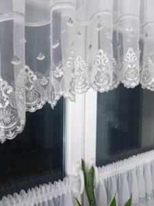Firanka do kuchni z haftem, zazdrostki-szara