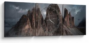 Obraz - Trzy Zęby, Włoskie Dolomity (z zegarem) (90x30 cm)