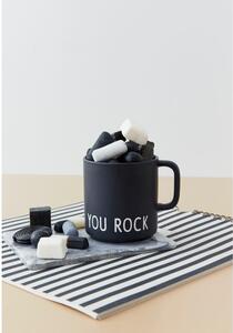Czarny porcelanowy kubek Design Letters You Rock