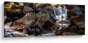 Obraz skalistego strumienia (z zegarem) (90x30 cm)