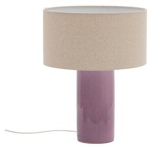 Fioletowa/beżowa lampa stołowa z tekstylnym kloszem (wysokość 52 cm) Toneric – Kave Home