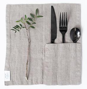 Lniana kieszonka na sztućce 2 szt. 23x23 cm Natural – Linen Tales