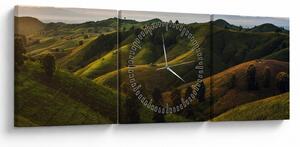 Obraz - Widok na tajskie wzgórza (z zegarem) (90x30 cm)