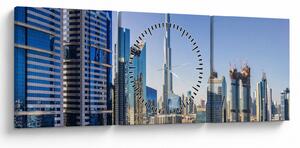 Obraz - Dubaj rano (z zegarem) (90x30 cm)
