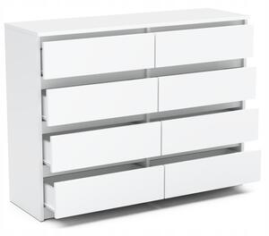 Komoda 8 szuflad STIVMEBLE 120x33,5x92,5 cm BiaÅy Mat